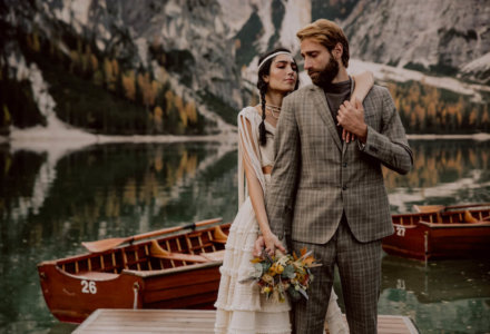 A Folky Elopement Wedding in Lake Braies Italy